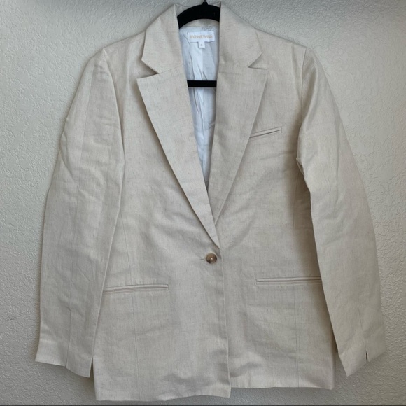 Rachael Wang Oversized‎ oatmeal blazer neutral size Small - Picture 2 of 12